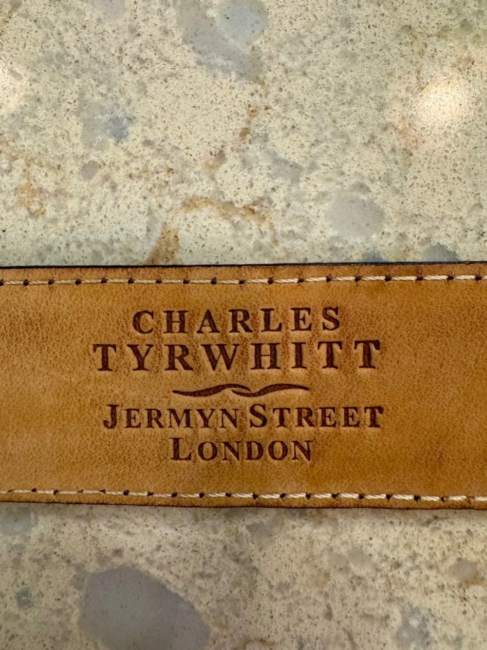 Men's L/37 Mock Alligator Leather Belt by Charles Tyrwhitt London, Made in Italy